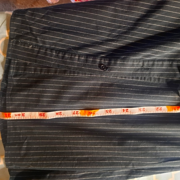 Plus Sized Pin Striped Button Down Dress - Picture 2 of 5